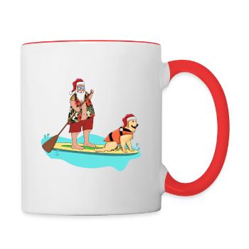 Weihnachten im Juli Hawaii - Tasse zweifarbig - Weiß/Rot - Rechts