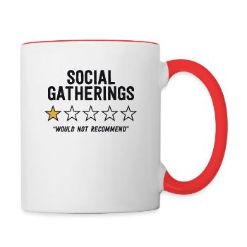 Funny Anti-social Introvert I'd Rather Be At Home - Contrasting Mug - white/red - Right