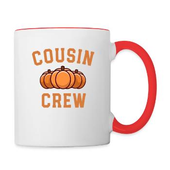 Cousin Crew Matching Family Halloween Outfit Cute - Contrasting Mug - white/red - Right