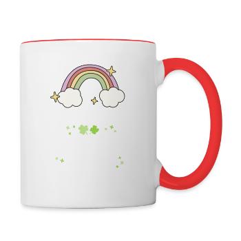 Teacher St Patricks Day School Retro Luckiest - Contrasting Mug - white/red - Right