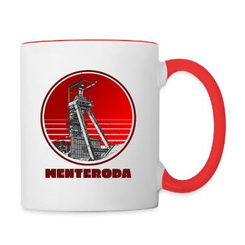 Südharz Merch - Menteroda - Tasse zweifarbig - Weiß/Rot - Rechts