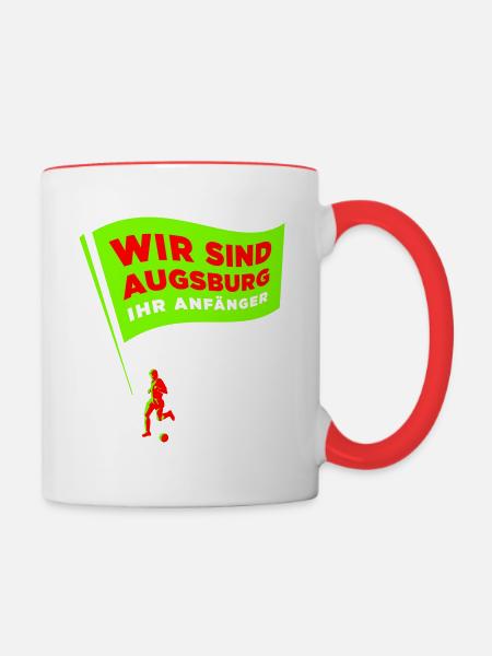 WIR SIND AUGSBURG – IHR ANFÄNGER ! - Tasse zweifarbig - Weiß/Rot