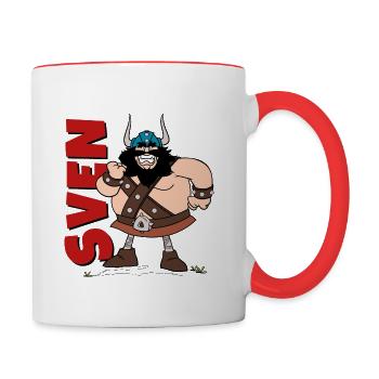Wickie Und Die Starken Männer Pirat Sven - Tasse zweifarbig - Weiß/Rot - Rechts