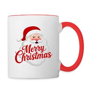 Merry Christmas Santa Claus - Contrasting Mug - white/red - Right