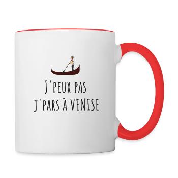 Ich gehe nicht nach Venedig - Tasse zweifarbig - Weiß/Rot - Rechts