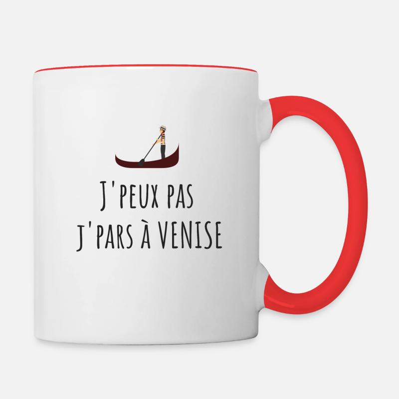 J'PEUX PAS J'PARS À VENISE - Mug contrasté - blanc/rouge