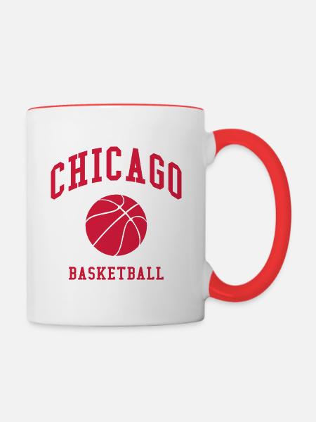 Chicago Basketball - Tasse zweifarbig - Weiß/Rot