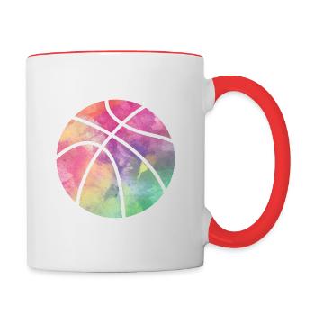 Basketball Girl Gift Idea - Contrasting Mug - white/red - Right