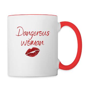 Gefährliche Frau - Tasse zweifarbig - Weiß/Rot - Rechts