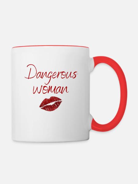Gefährliche Frau - Tasse zweifarbig - Weiß/Rot