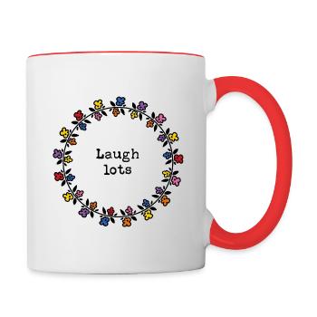 Laugh lots - Contrasting Mug - white/red - Right