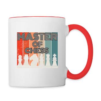 Master of chess Schachspieler - Tasse zweifarbig - Weiß/Rot - Rechts