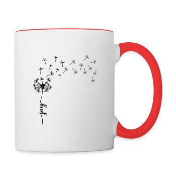 Joy Dandelion design - Mug contrasté - blanc/rouge - Droite