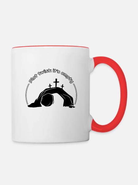 Plot Twist: Es ist leer - Tasse zweifarbig - Weiß/Rot