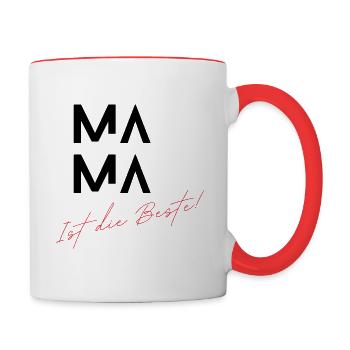 MAMA ist die Beste! - Tasse zweifarbig - Weiß/Rot - Rechts