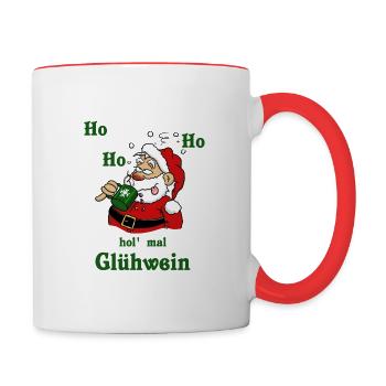 Hol mal Glühwein - Tasse zweifarbig - Weiß/Rot - Rechts