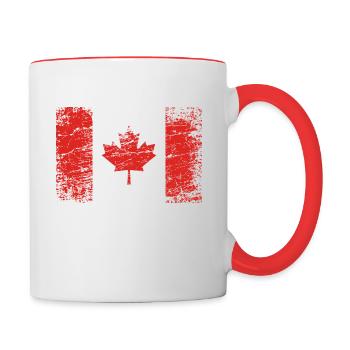 Pavillon Canada Alt Used Look Vintage - Mug contrasté - blanc/rouge - Droite