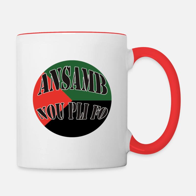 Martinique Drapeau - Couleur Créole - Mug contrasté - blanc/rouge