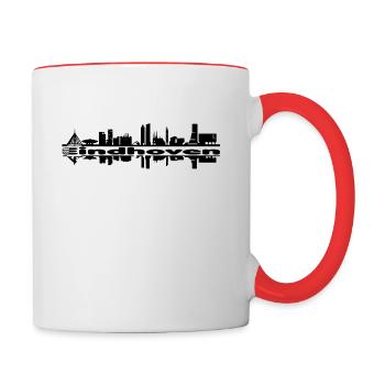 Eindhoven: Meine Stadt, mein Stolz. - Tasse zweifarbig - Weiß/Rot - Rechts