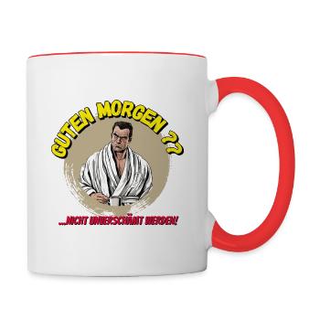 guten morgen Mann - Tasse zweifarbig - Weiß/Rot - Rechts
