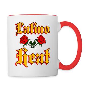Chaleur latino - Mug contrasté - blanc/rouge - Droite