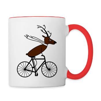 biche - Mug contrasté - blanc/rouge - Droite