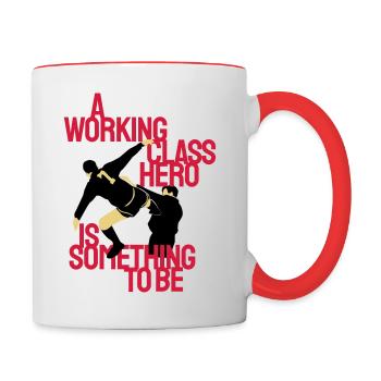 Working Class Hero (Eric Cantona) - Contrasting Mug - white/red - Right