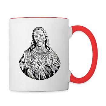 Jésus Noir Jésus Christ * Jésus Noir - Mug contrasté - blanc/rouge - Droite