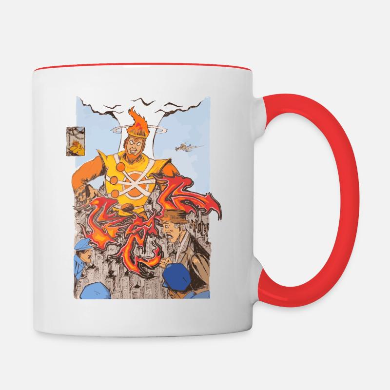 Rouge FeuDeux - Mug contrasté - blanc/rouge