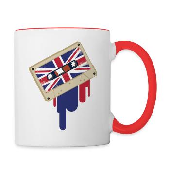 british cassette - Contrasting Mug - white/red - Right