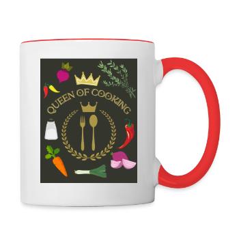 Reine de la cuisine - Mug contrasté - blanc/rouge - Droite