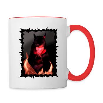 Halloween night devil - Contrasting Mug - white/red - Right