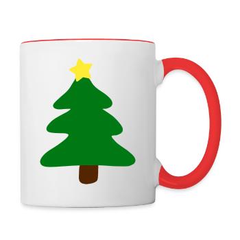 Weihnachtsbaum - Tasse zweifarbig - Weiß/Rot - Rechts