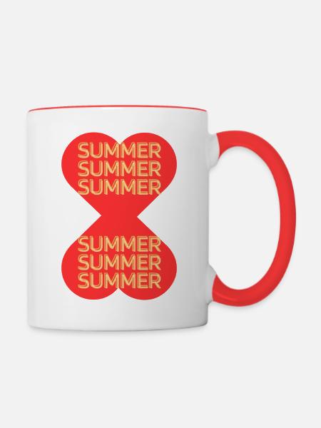 summer - Tasse zweifarbig - Weiß/Rot