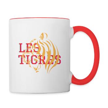 LES TIGRES - Mug contrasté - blanc/rouge - Droite