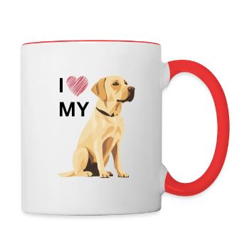 I LOVE MY Labrador Retriever - Tasse zweifarbig - Weiß/Rot - Rechts