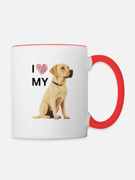 I LOVE MY Labrador Retriever - Tasse zweifarbig - Weiß/Rot