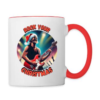 Rocher de Noël 2 - Mug contrasté - blanc/rouge - Droite