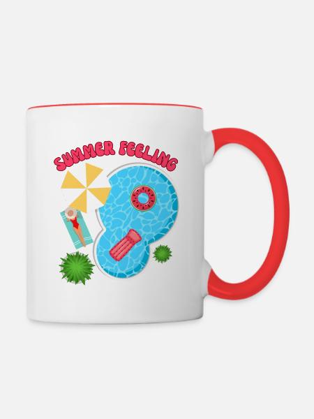 SUMMER FEELING - Tasse zweifarbig - Weiß/Rot