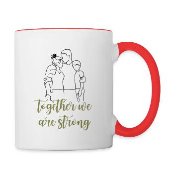 together we are strong - Tasse zweifarbig - Weiß/Rot - Rechts