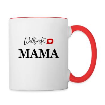 WELTBESTE MAMA - Tasse zweifarbig - Weiß/Rot - Rechts