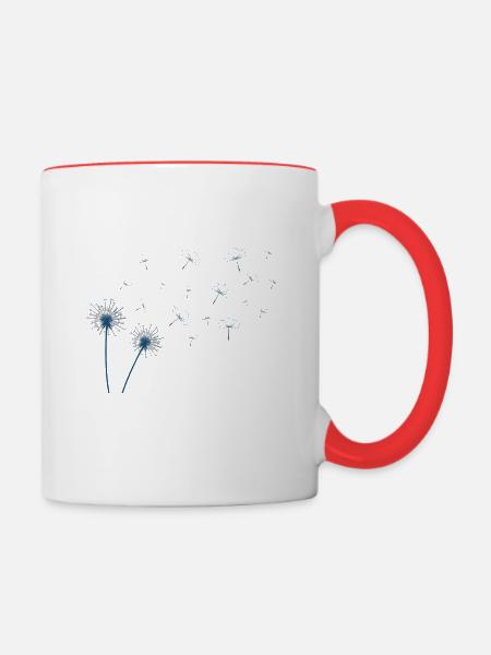 Dandelion in blue - Tasse zweifarbig - Weiß/Rot