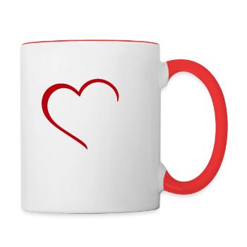 Hambourg avec cœur - Ma ville - J’aime - Mug contrasté - blanc/rouge - Droite