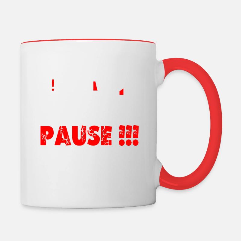 Ich mach mal Pause ! Gamer Nerd Problem Wlan Akku - Tasse zweifarbig - Weiß/Rot