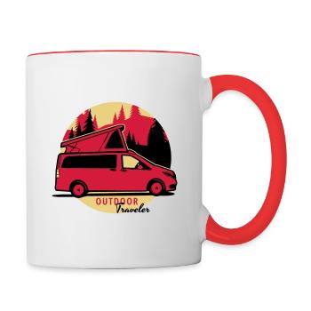 Campstar Traveler en plein air - Mug contrasté - blanc/rouge - Droite