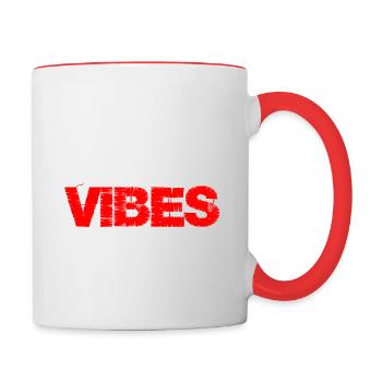 Good Vibes - Tasse zweifarbig - Weiß/Rot - Rechts