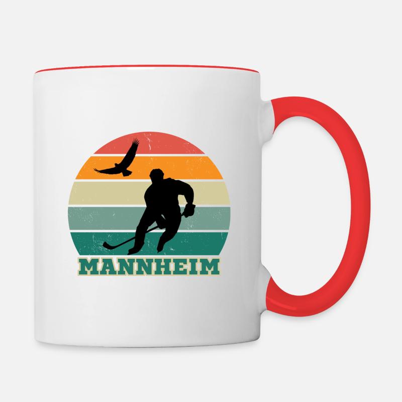 Mannheim, ma ville ! - Mug contrasté - blanc/rouge