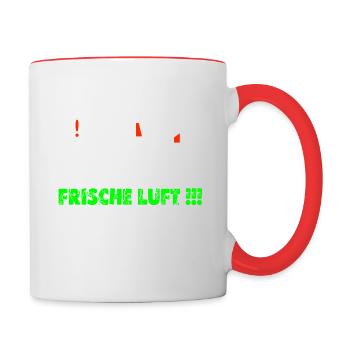 Ich gehe mal an die frische Luft Gamer Probleme - Tasse zweifarbig - Weiß/Rot - Rechts