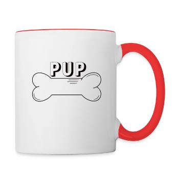 Pup Bones Customisable - Contrasting Mug - white/red - Right