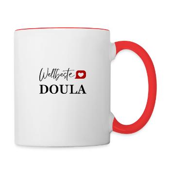 WELTBESTE DOULA - Tasse zweifarbig - Weiß/Rot - Rechts